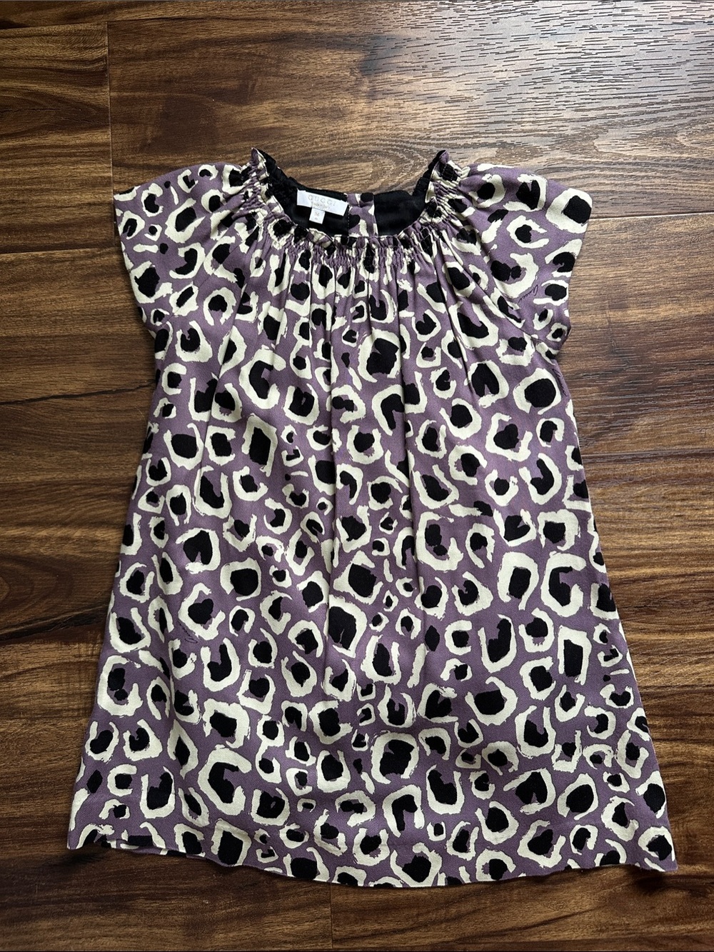 Gucci Purple Black Cream Leopard Print Girls' Dress